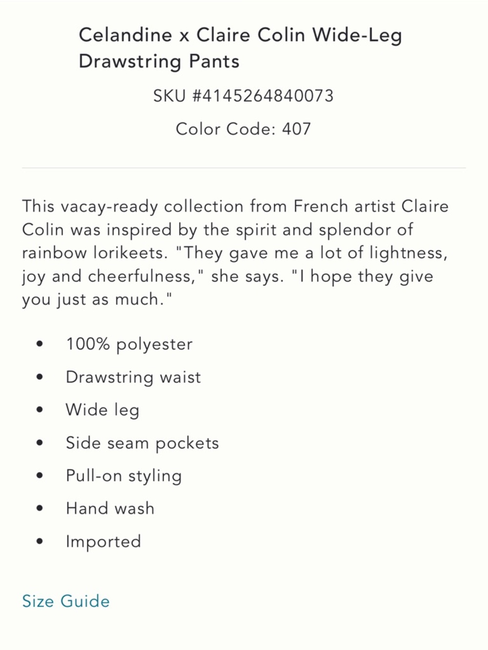 Celandine x Claire Colin Wide-Leg Drawstring Pants - Picture 4 of 8
